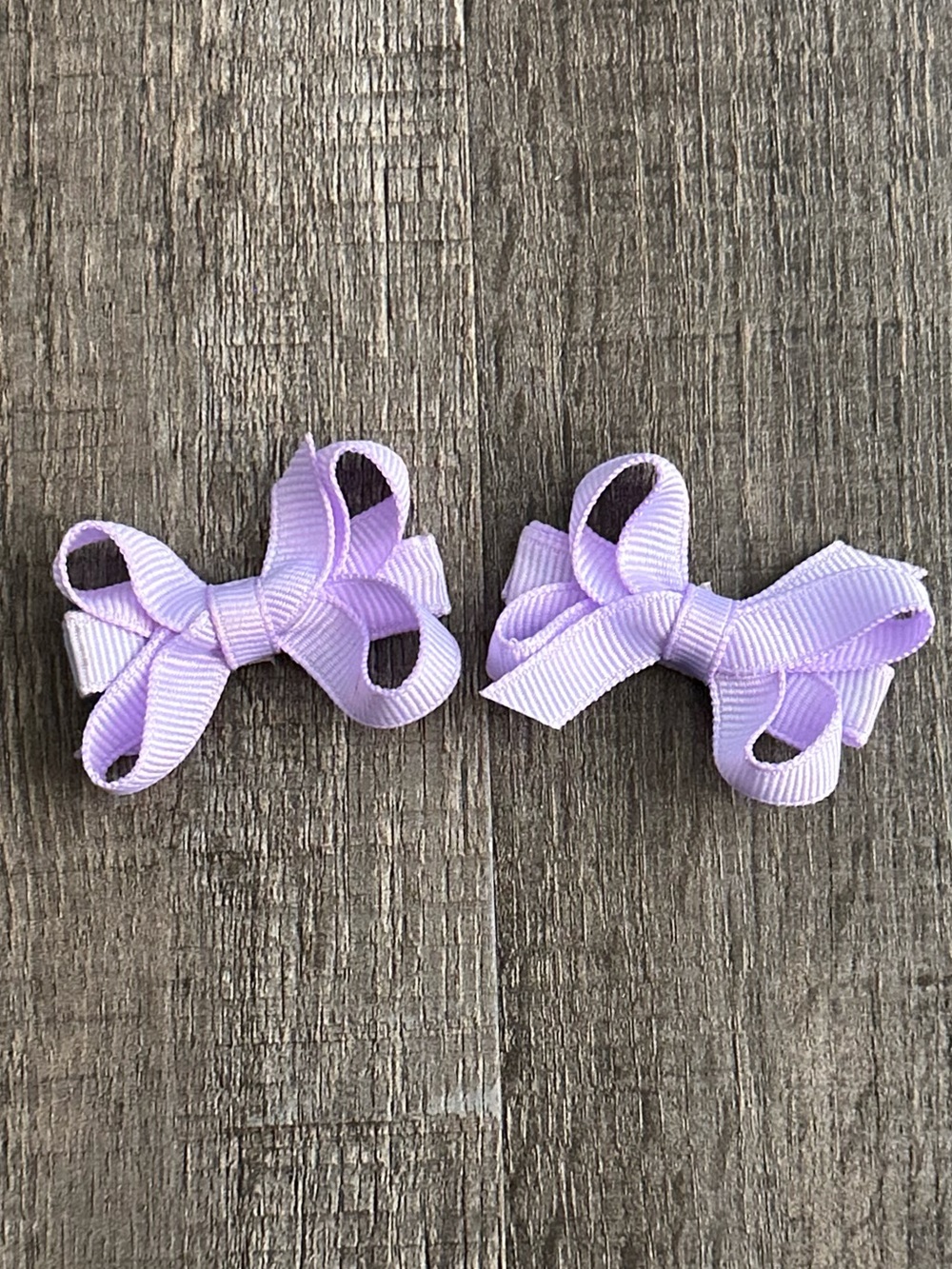 💞 Set of 2 Light Purple Grosgrain Ribbon Clip Hair Bows